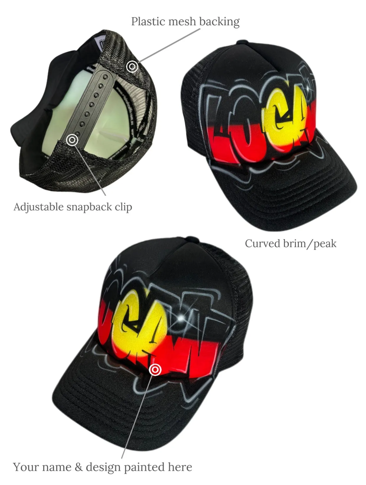 Aboriginal Flag Graffiti Style Trucker (AG)