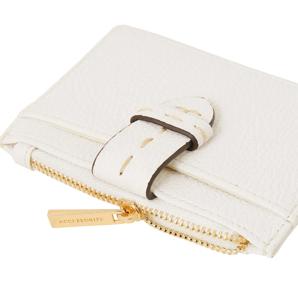 Accessorize London White Stitched Cardholder