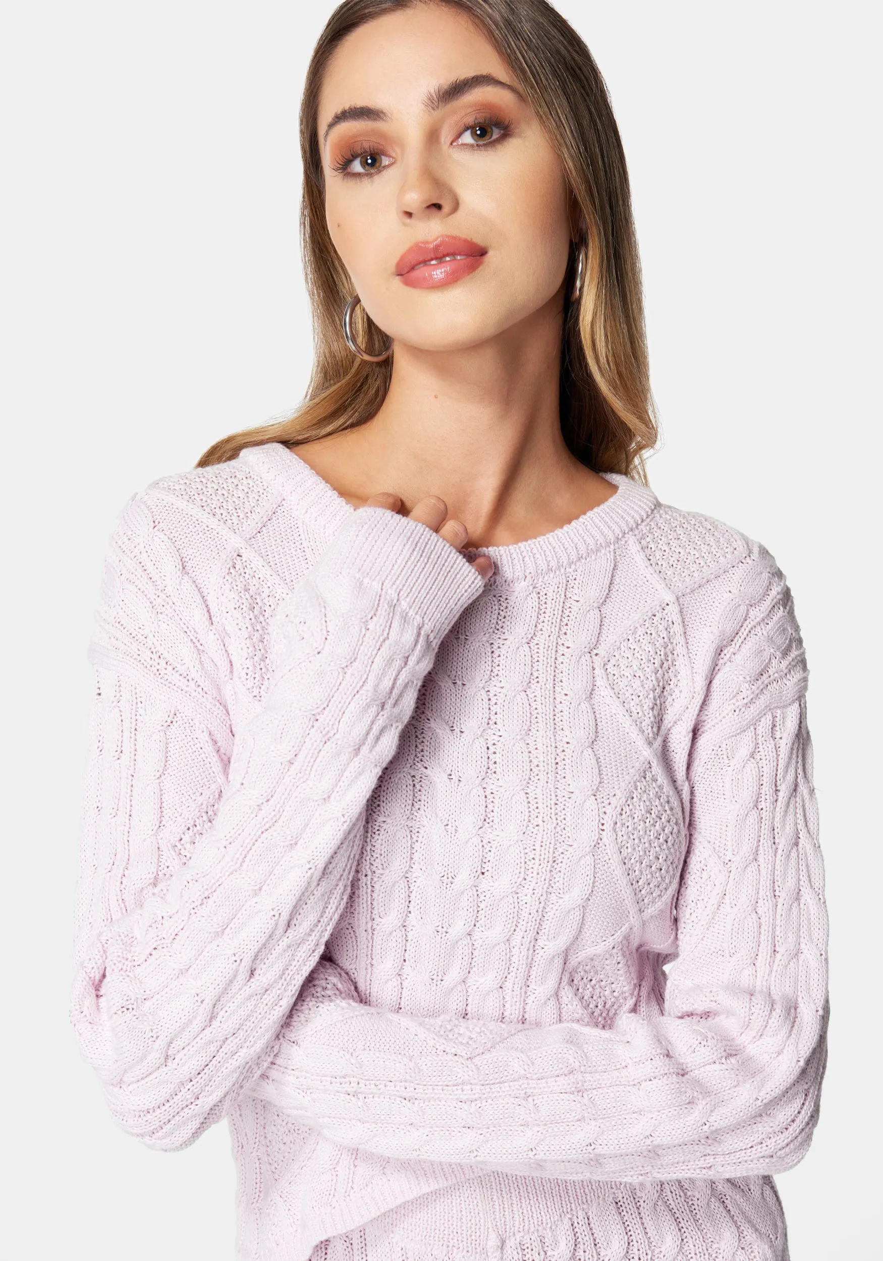 Asymmetric Cable Knit Sweater