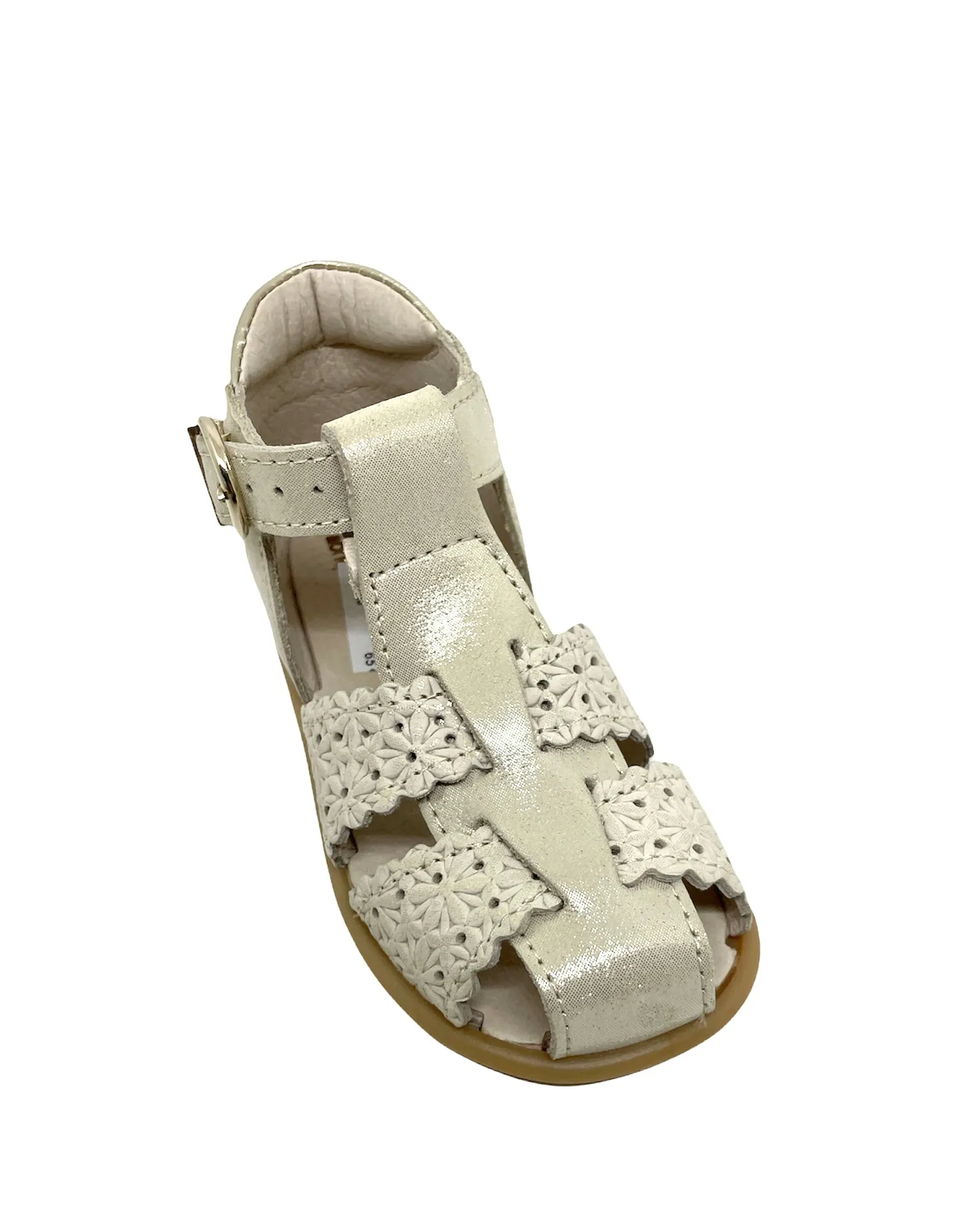 BELLAMY DANUBE Beige broderie Sandales Nu Pieds