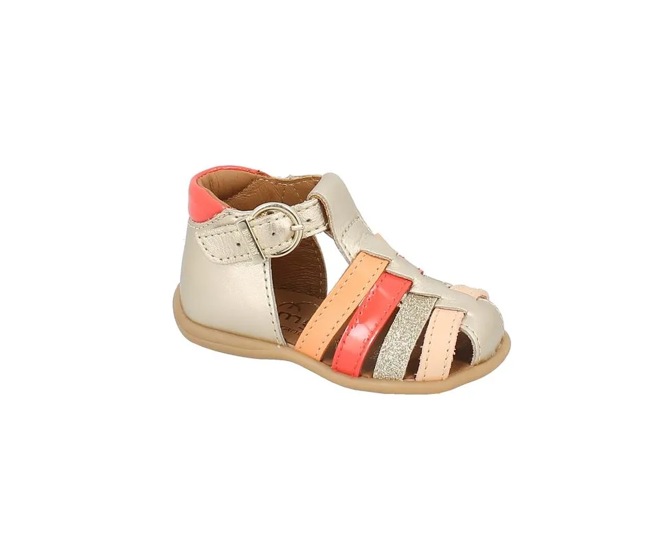 BELLAMY DAX Doré Rouge Sandales Nu Pieds