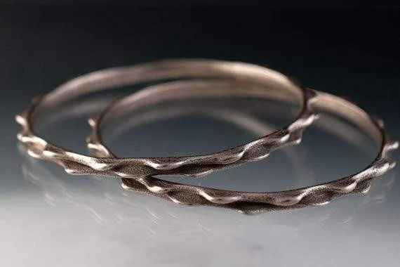 Bumpy Stainless Steel Bracelet Bangle 3D Printed Design, Ready to Ship