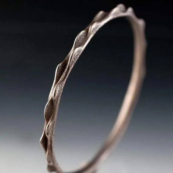 Bumpy Stainless Steel Bracelet Bangle 3D Printed Design, Ready to Ship