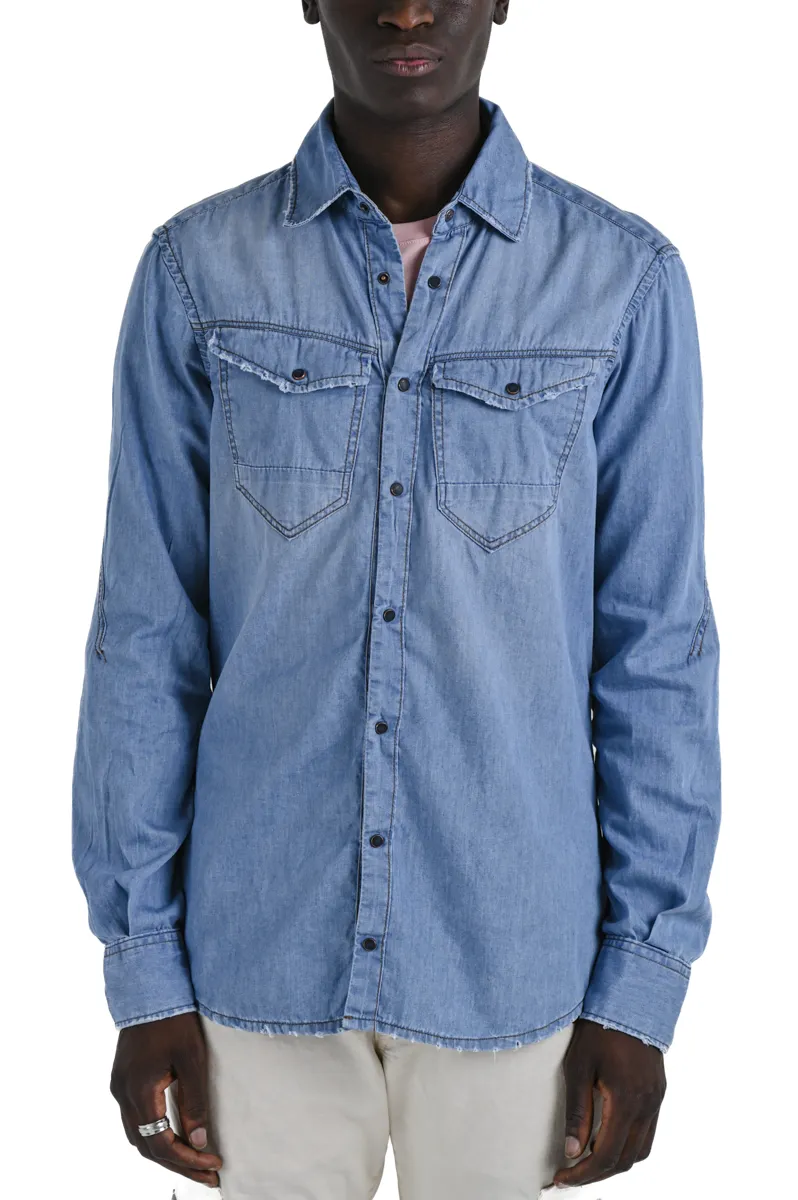 Camicia in denim regular Park Music Chiaro SS24