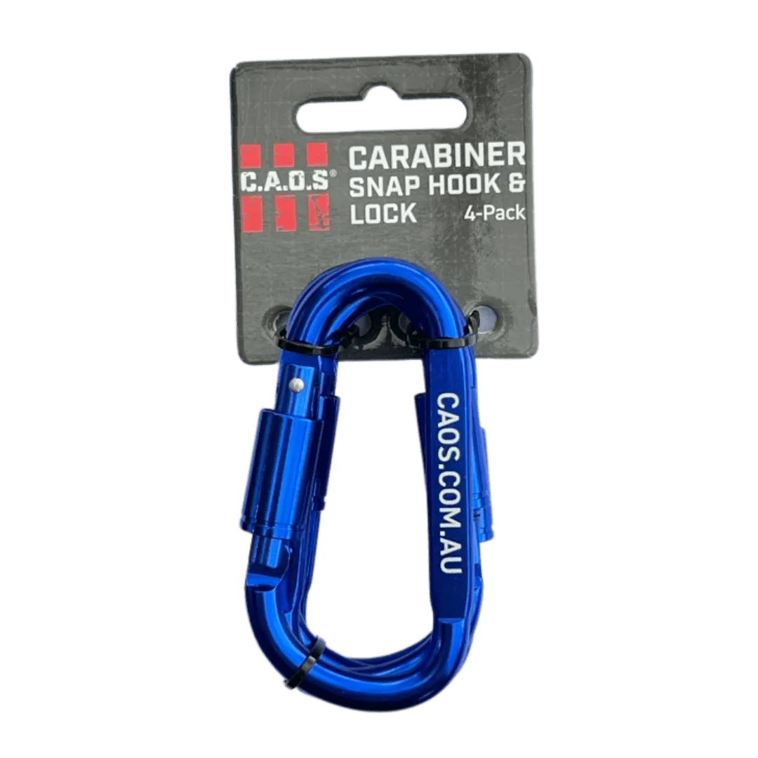 CAOS 4Pk Carabiner Snap Hook & Lock