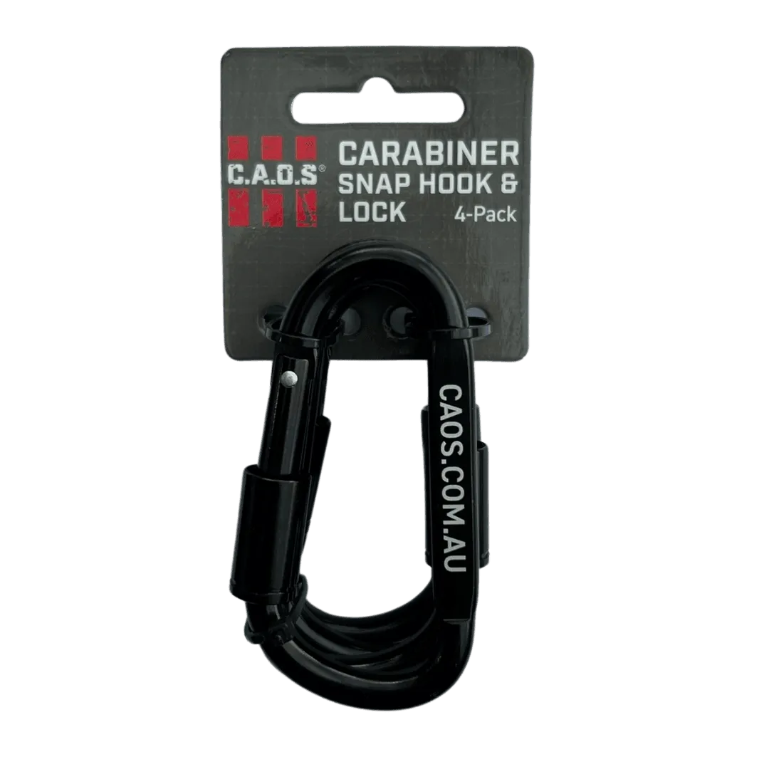 CAOS 4Pk Carabiner Snap Hook & Lock