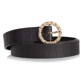 Ceinture Femme Texturée Noir