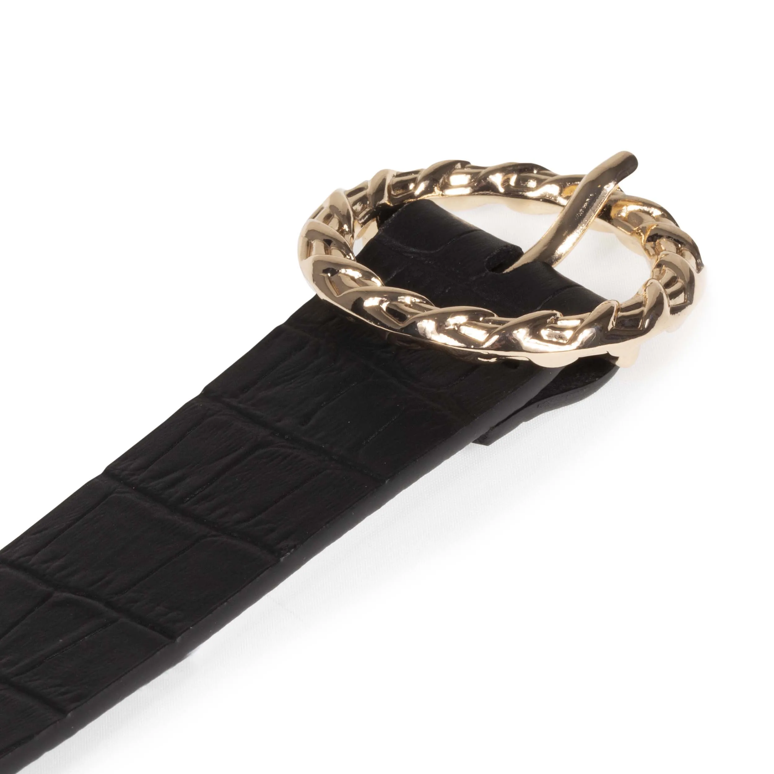 Ceinture Femme Texturée Noir