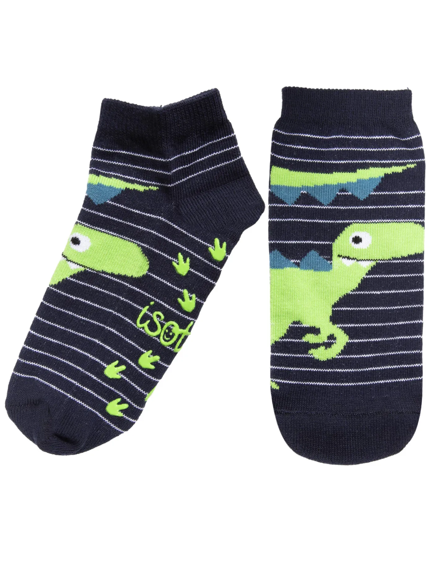 Chaussettes Basses Enfant Rayures Dinosaure