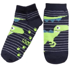 Chaussettes Basses Enfant Rayures Dinosaure