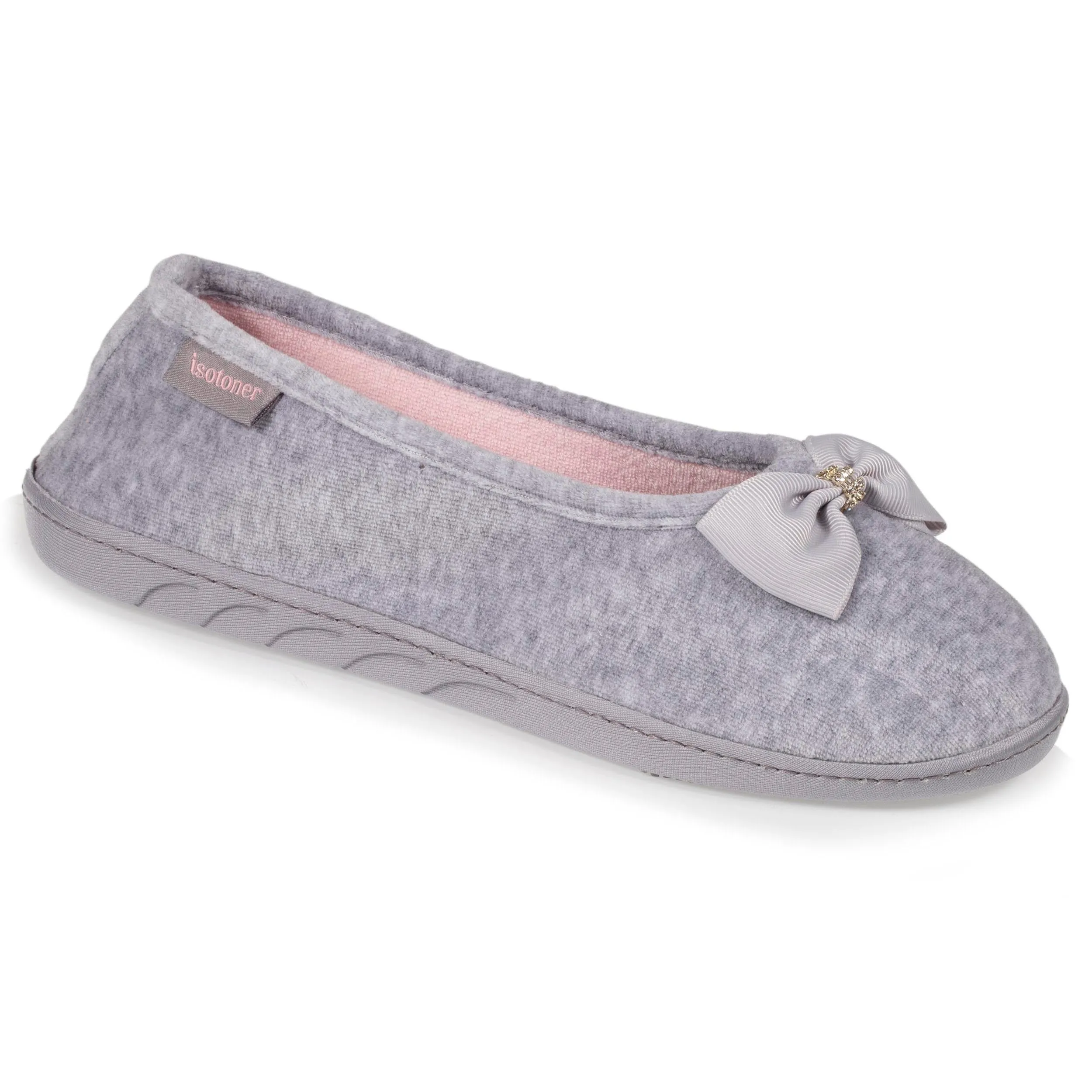 Chaussons ballerines Femme Gris Nud bijoux