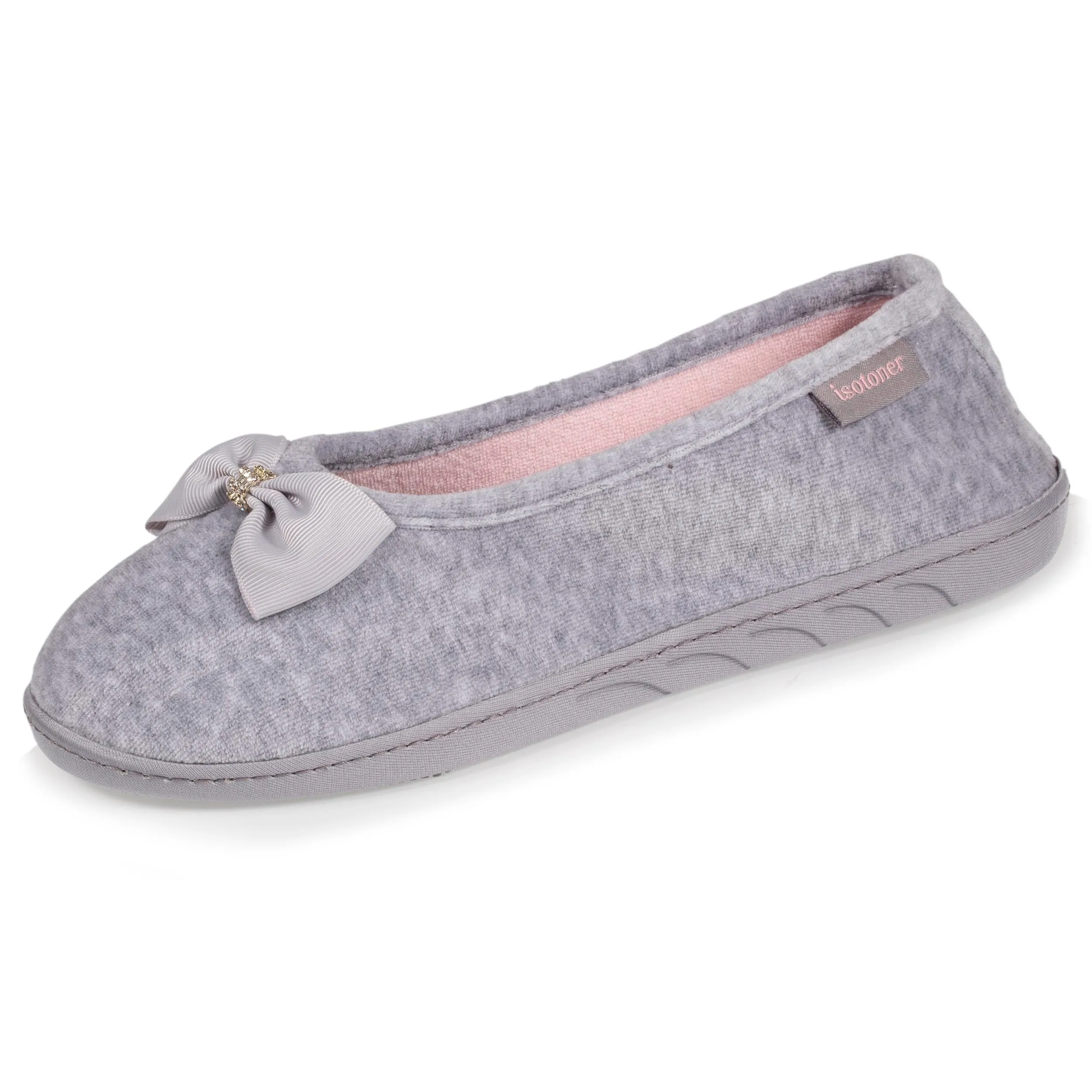 Chaussons ballerines Femme Gris Nud bijoux