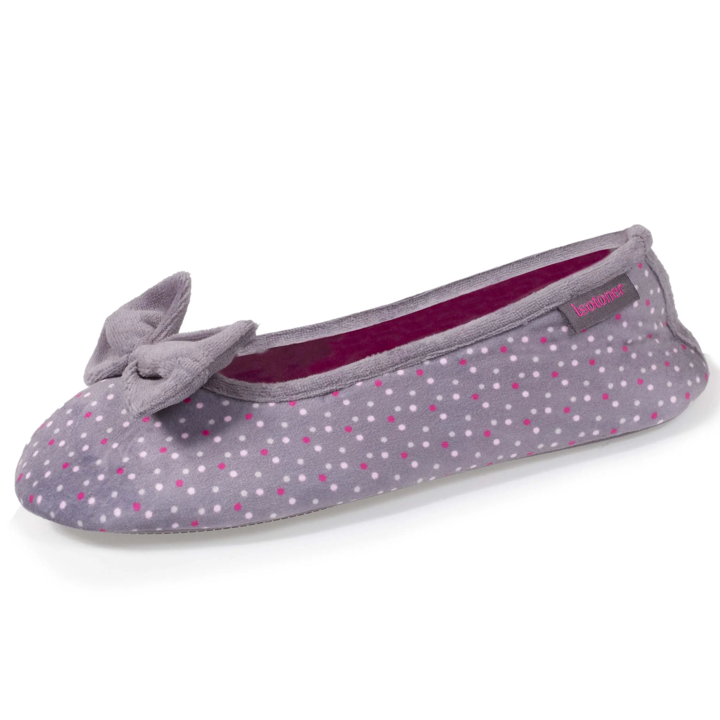 Chaussons ballerines Femme Pois Violet