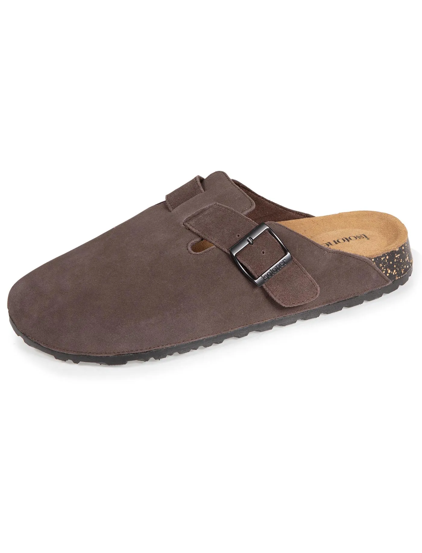 Chaussons mules cuir Homme Chocolat