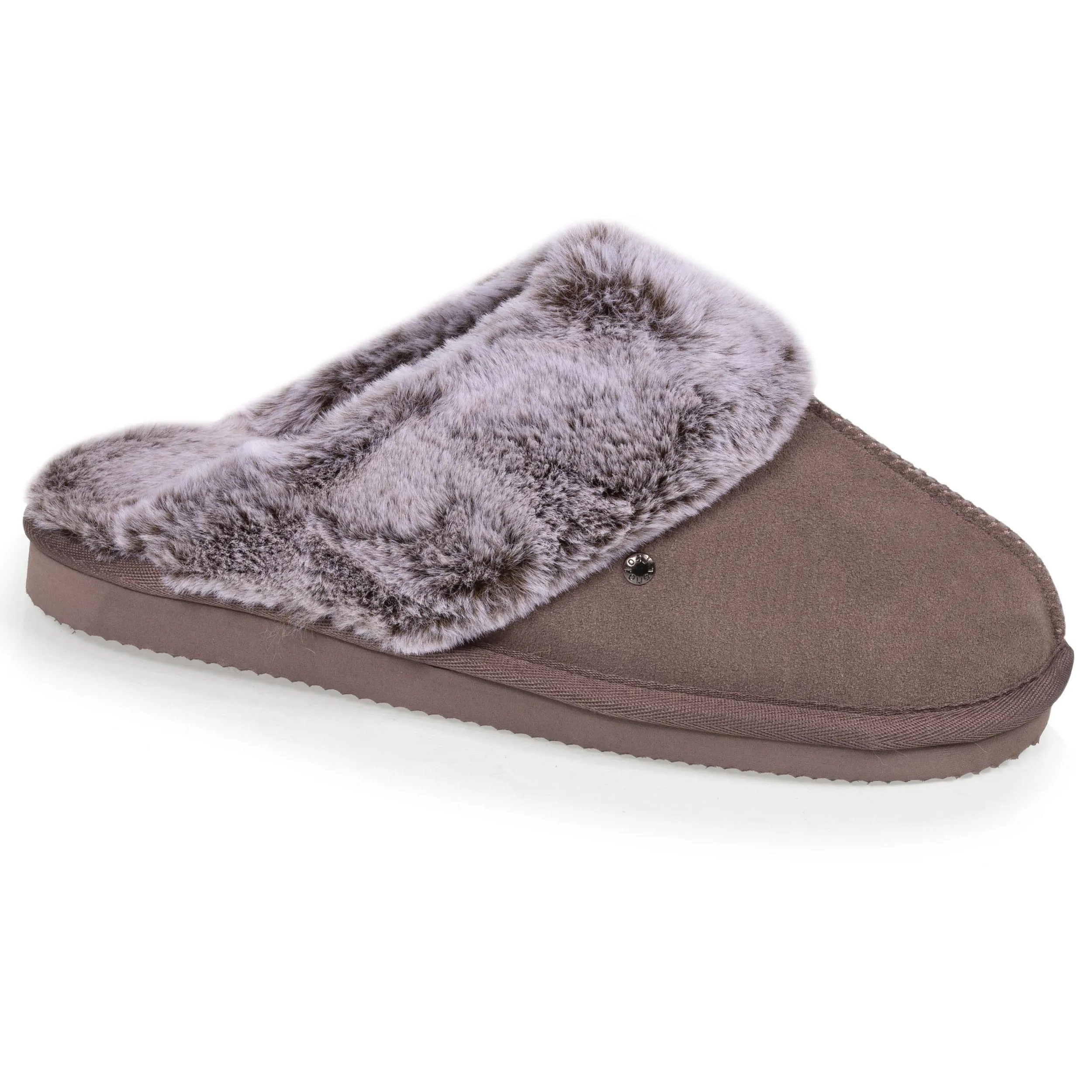 Chaussons mules Femme Taupe