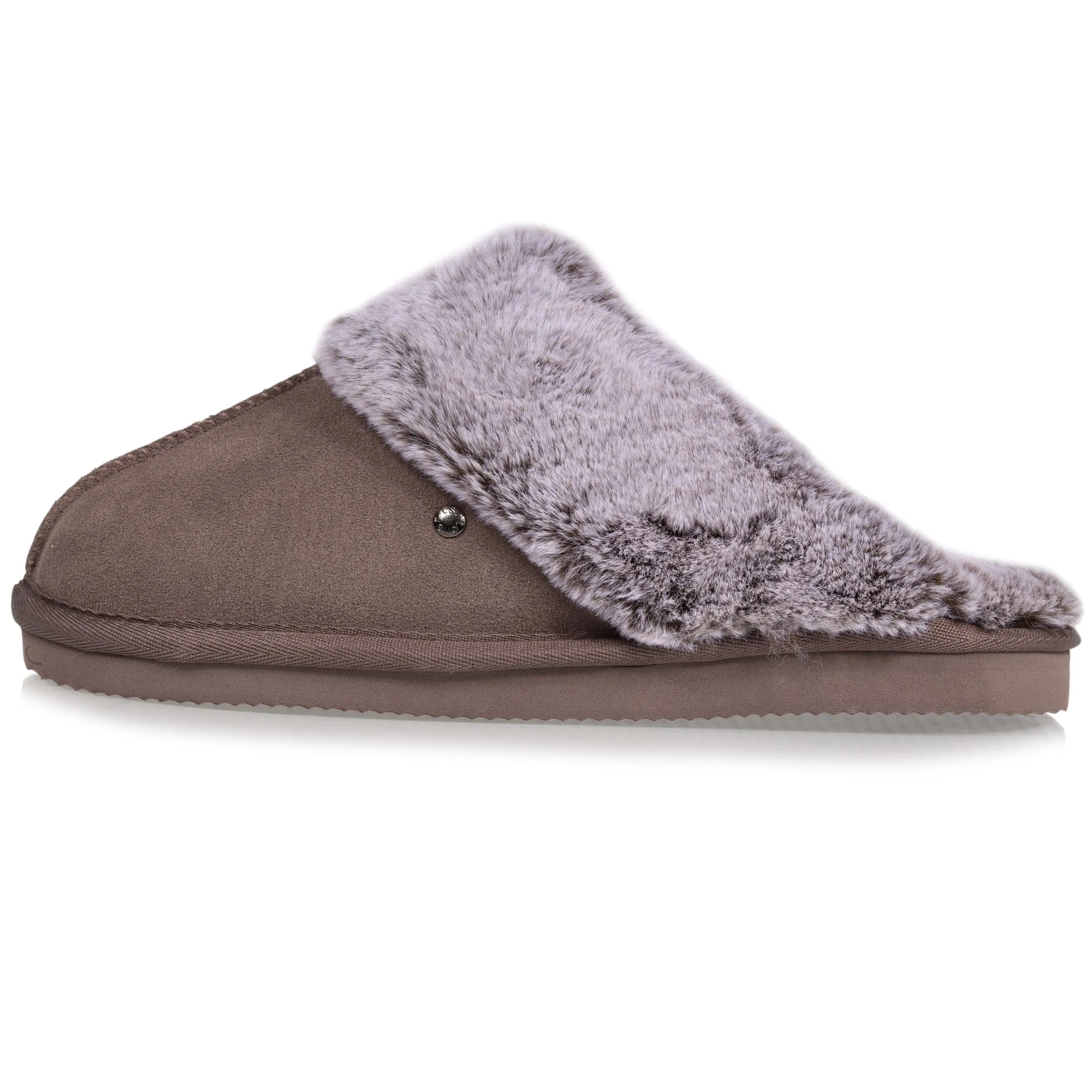 Chaussons mules Femme Taupe