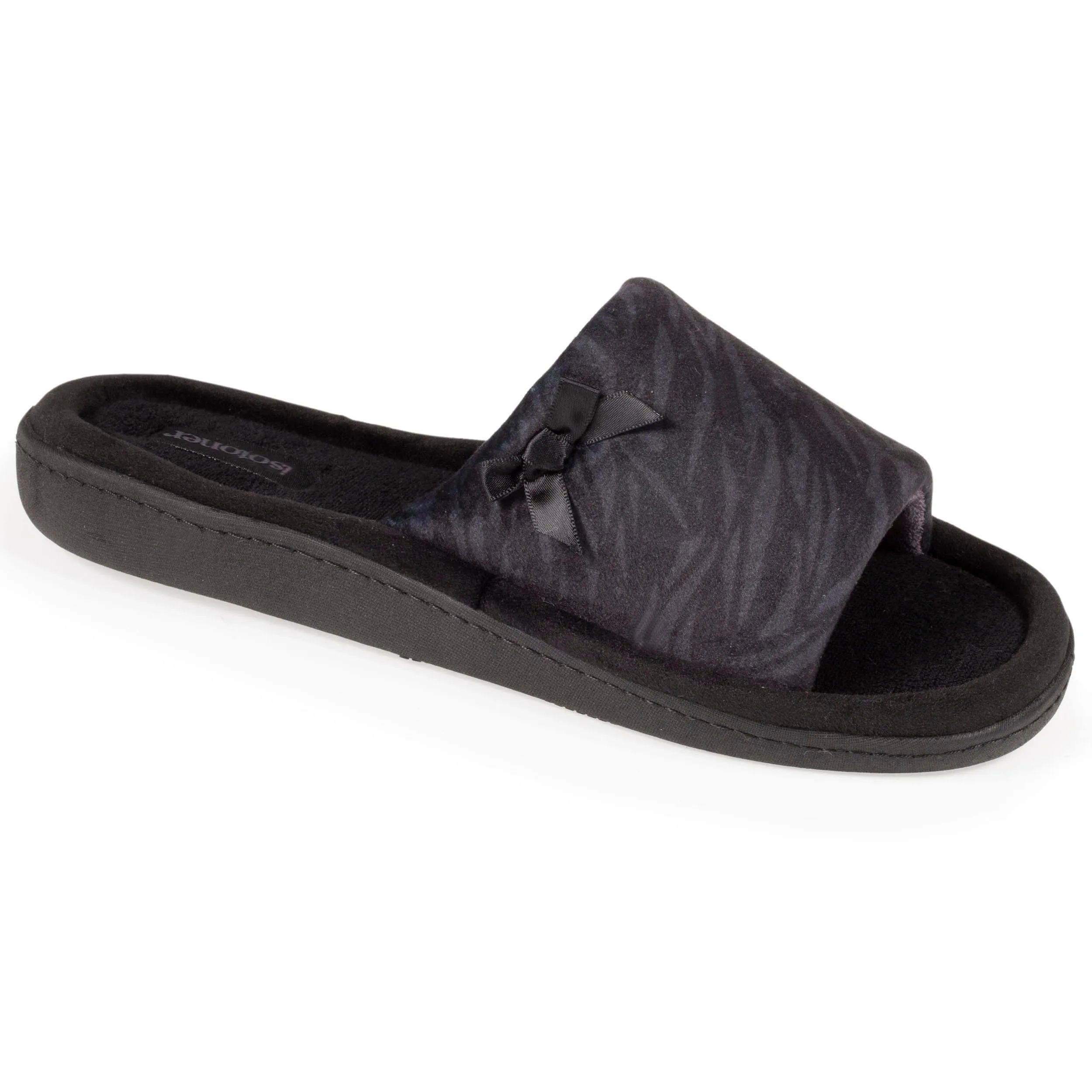 Chaussons sandales Femme Zèbre Noir