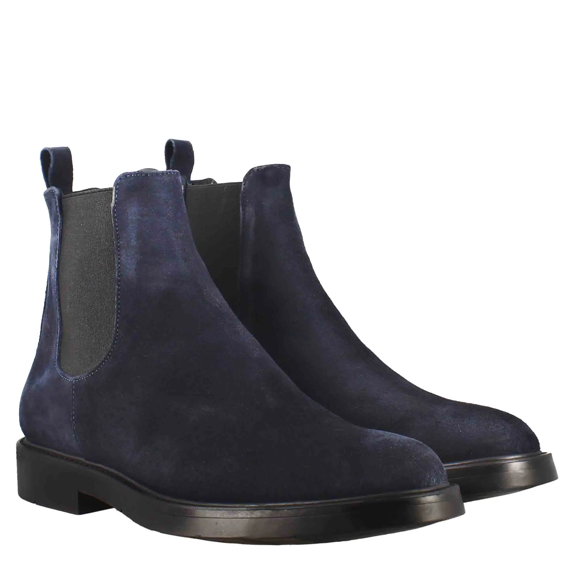 Chelsea boot da uomo in pelle scamosciata di colore blu scuro