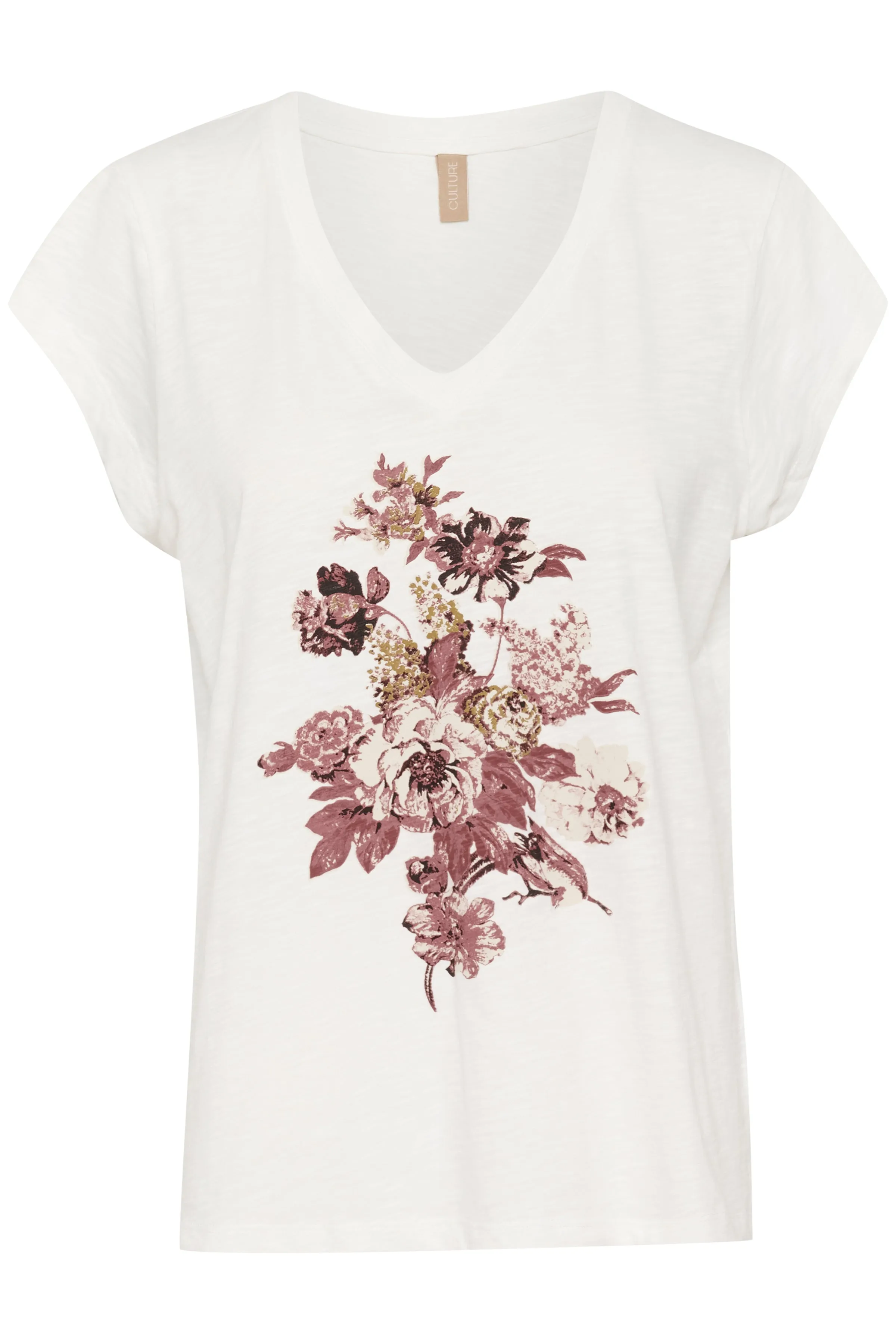 Culture CUflori Biana t-shirt white/rose floral