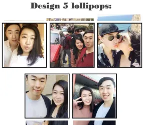 Customize your own square style edible image lollipop