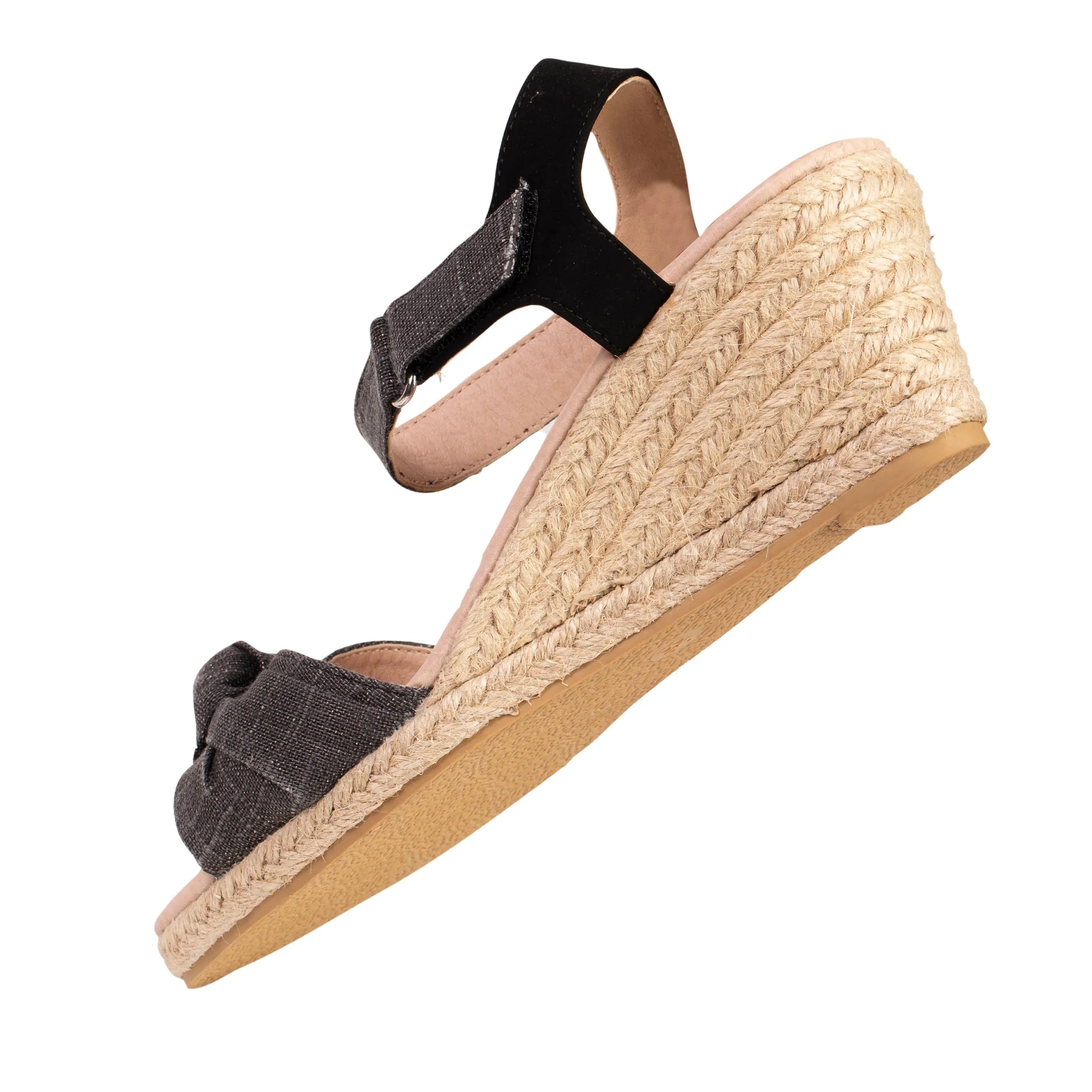 Espadrilles Femme nud talon Noir