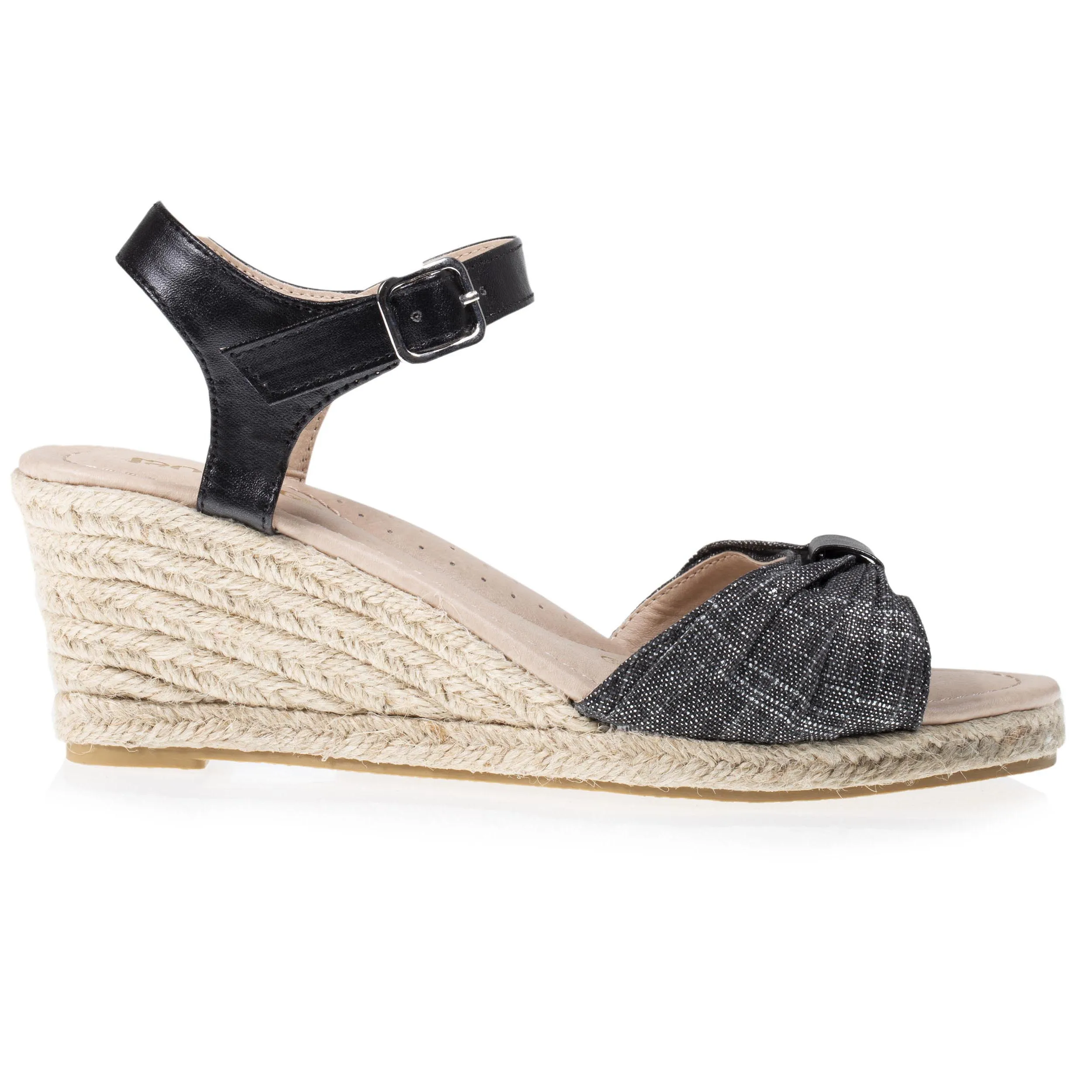 Espadrilles Femme ouverte à talon Noir