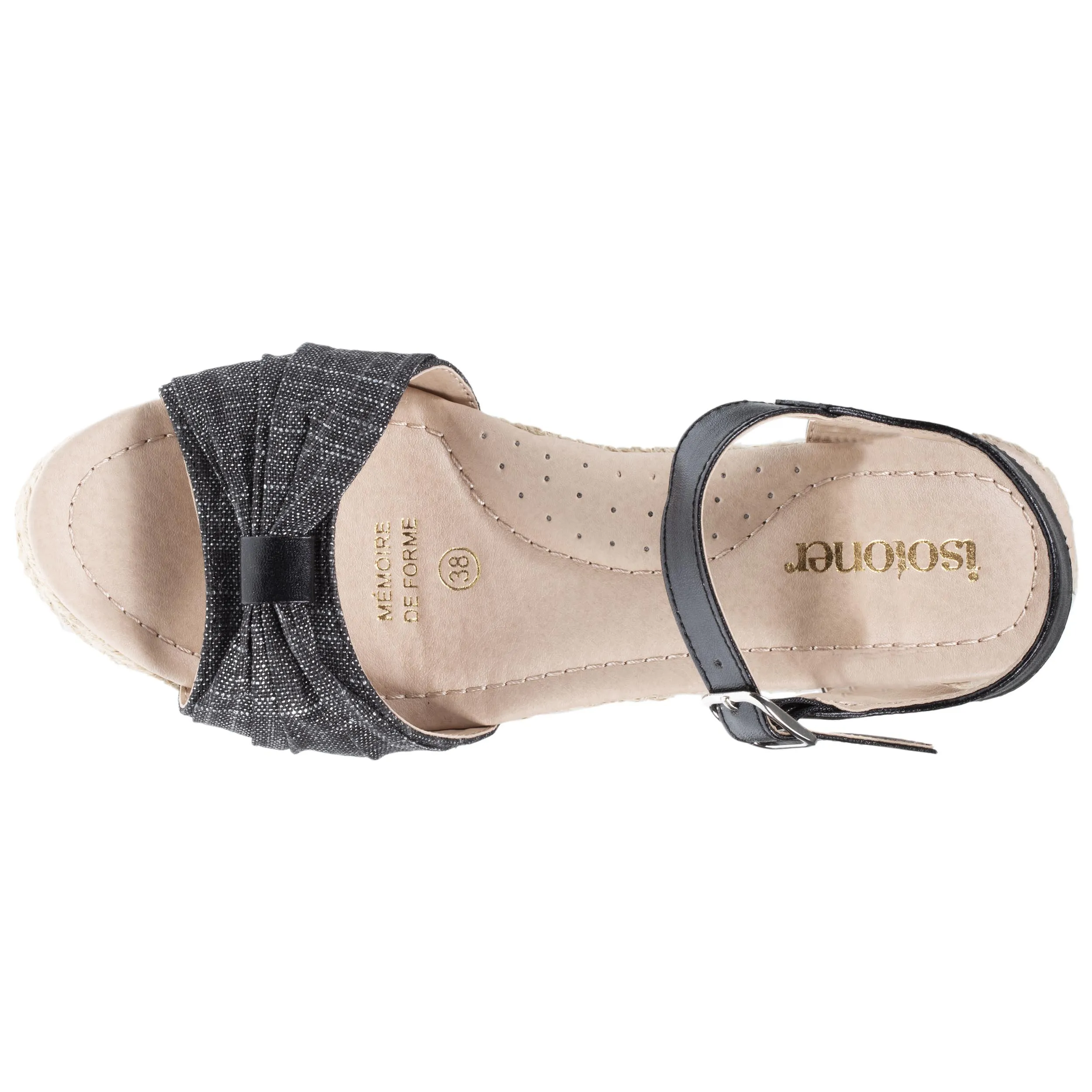 Espadrilles Femme ouverte à talon Noir