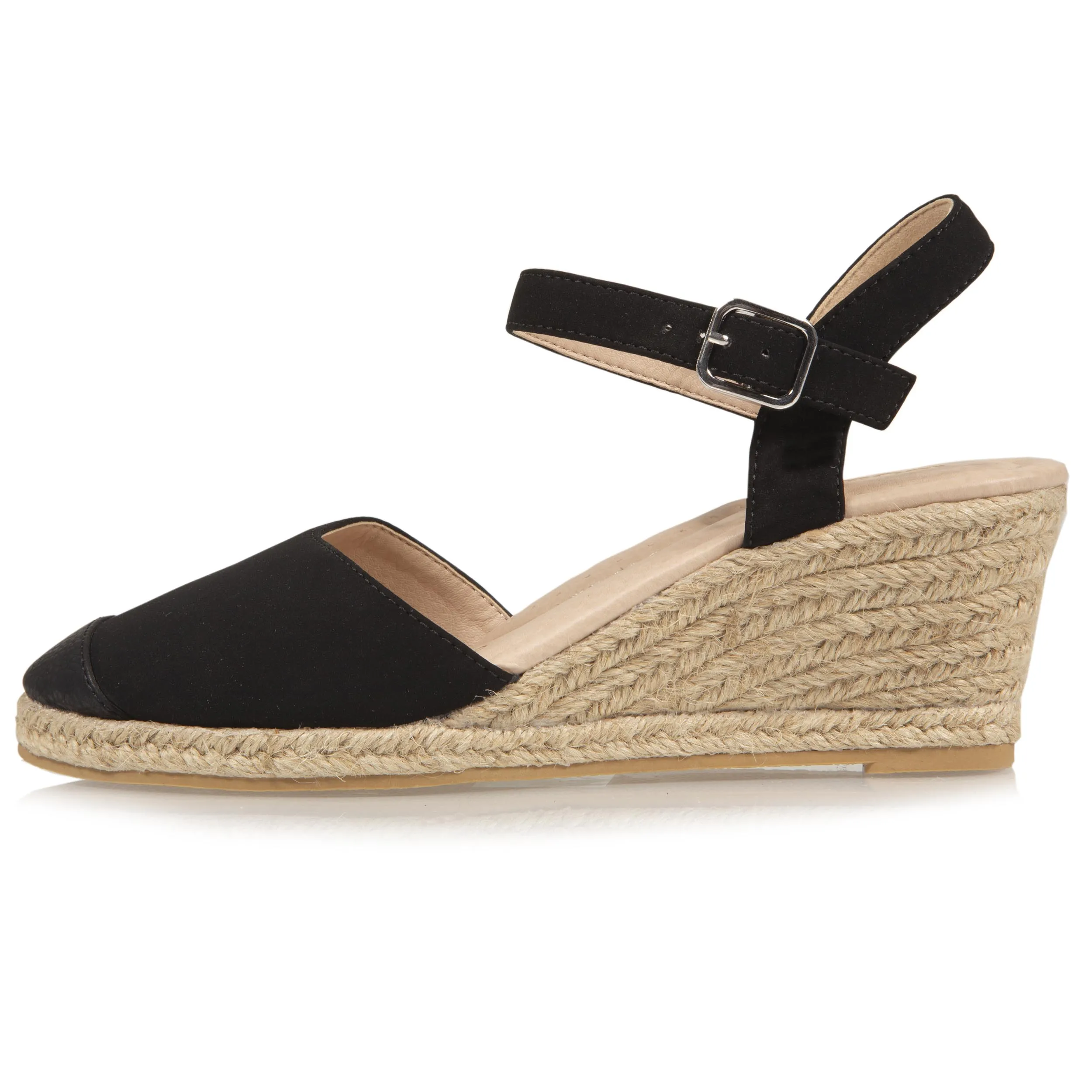 Espadrilles fermées Femme talon Noir