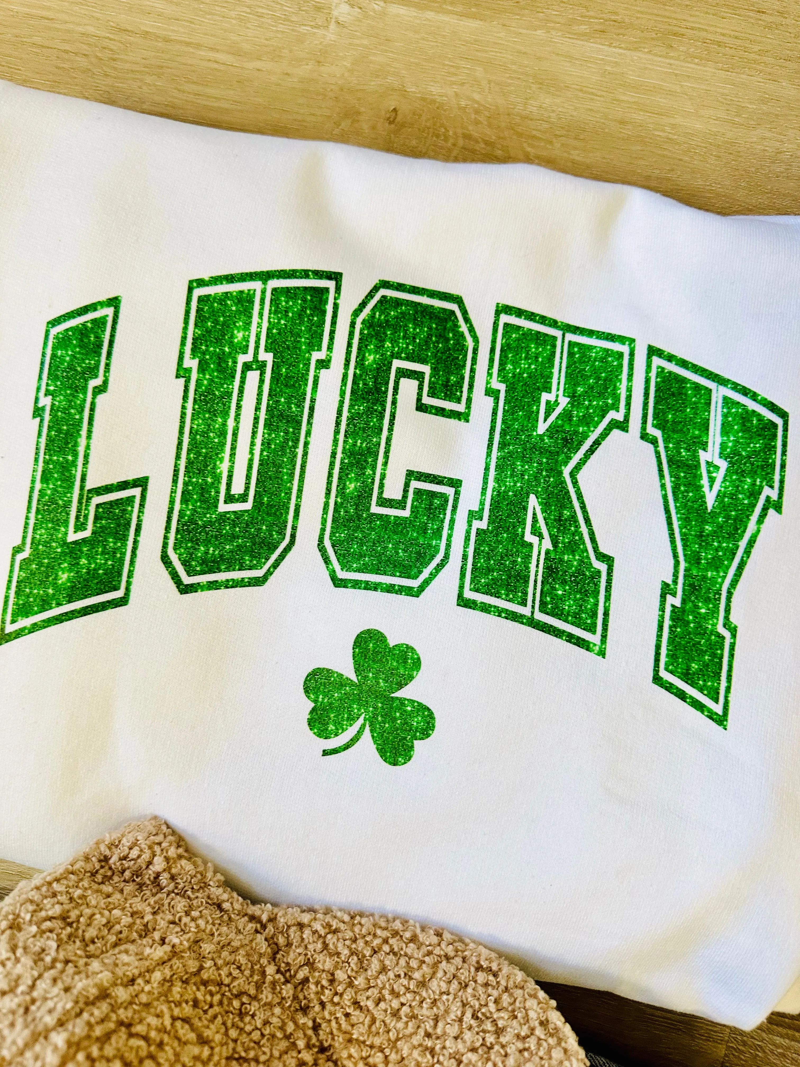 Faux Sequin Lucky Sweatshirt