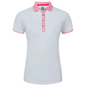 FOOTJOY polo femme avec encolure vichy white