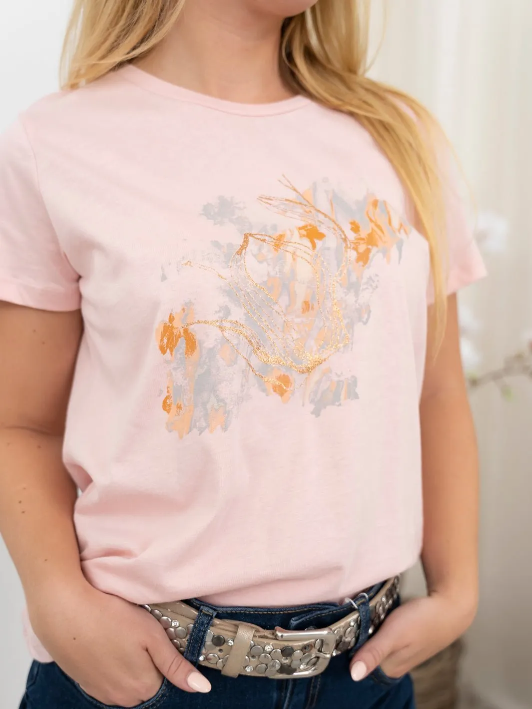 Fransa FRCreative tee 1 peachskin mix