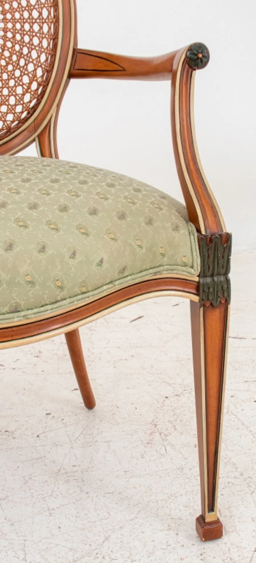 George III Hepplewhite Style Painted Arm Chair