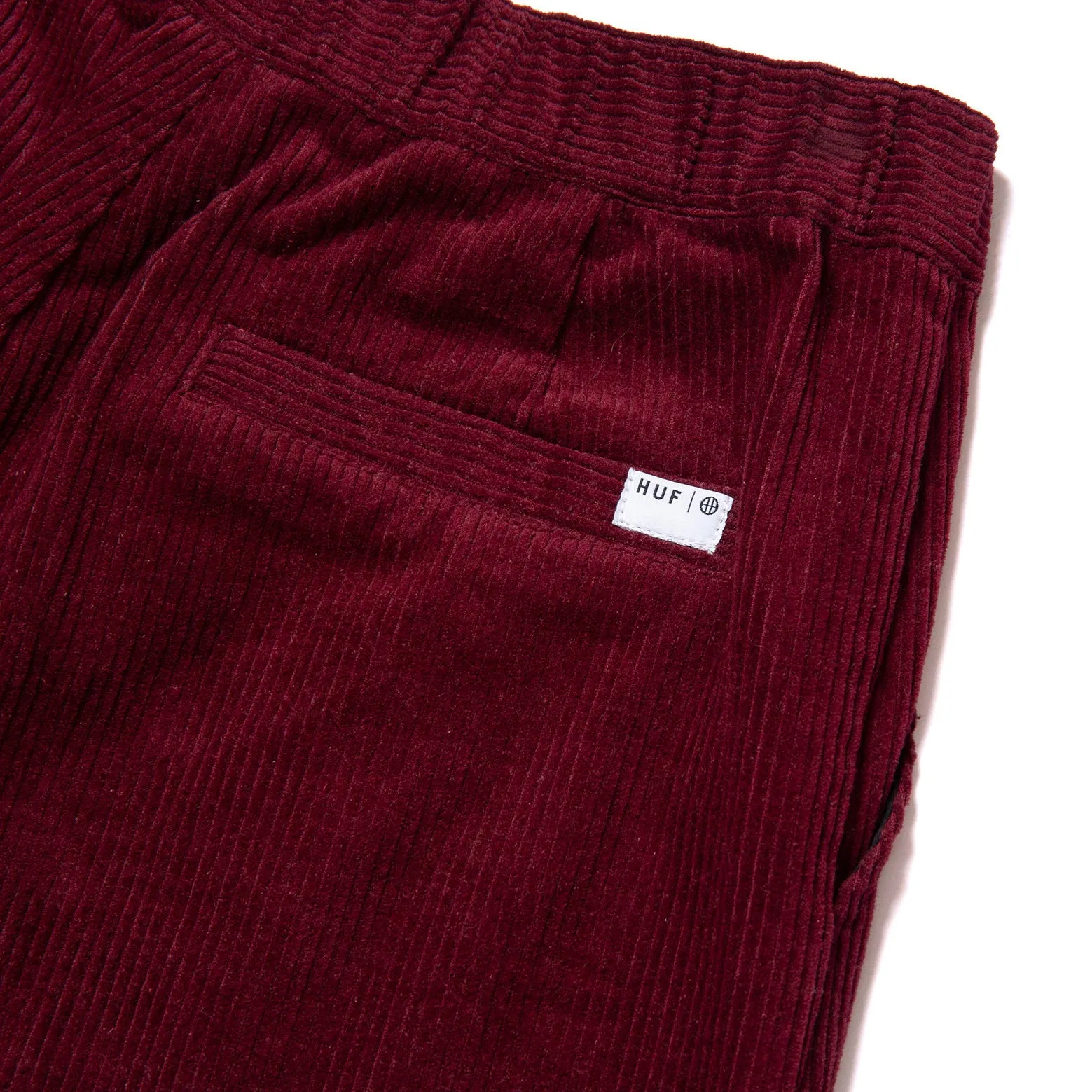 HUF PANTALON FEMME BAGGIE VELOURS BLOODSTONE