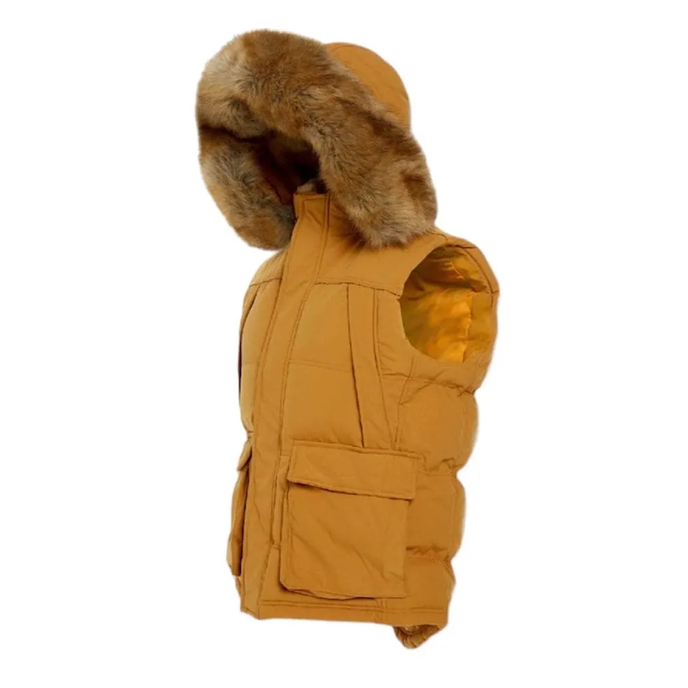 Jordan Craig Yukon Fur Lined Puffer Vest (Wheat) 9374V