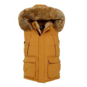 Jordan Craig Yukon Fur Lined Puffer Vest (Wheat) 9374V