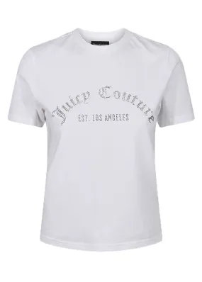 Juicy Couture Arched Diamante Noah T-shirt - White