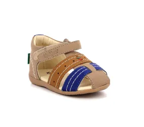 KICKERS BIGBAZAR camel & bleu Sandales Nu Pieds