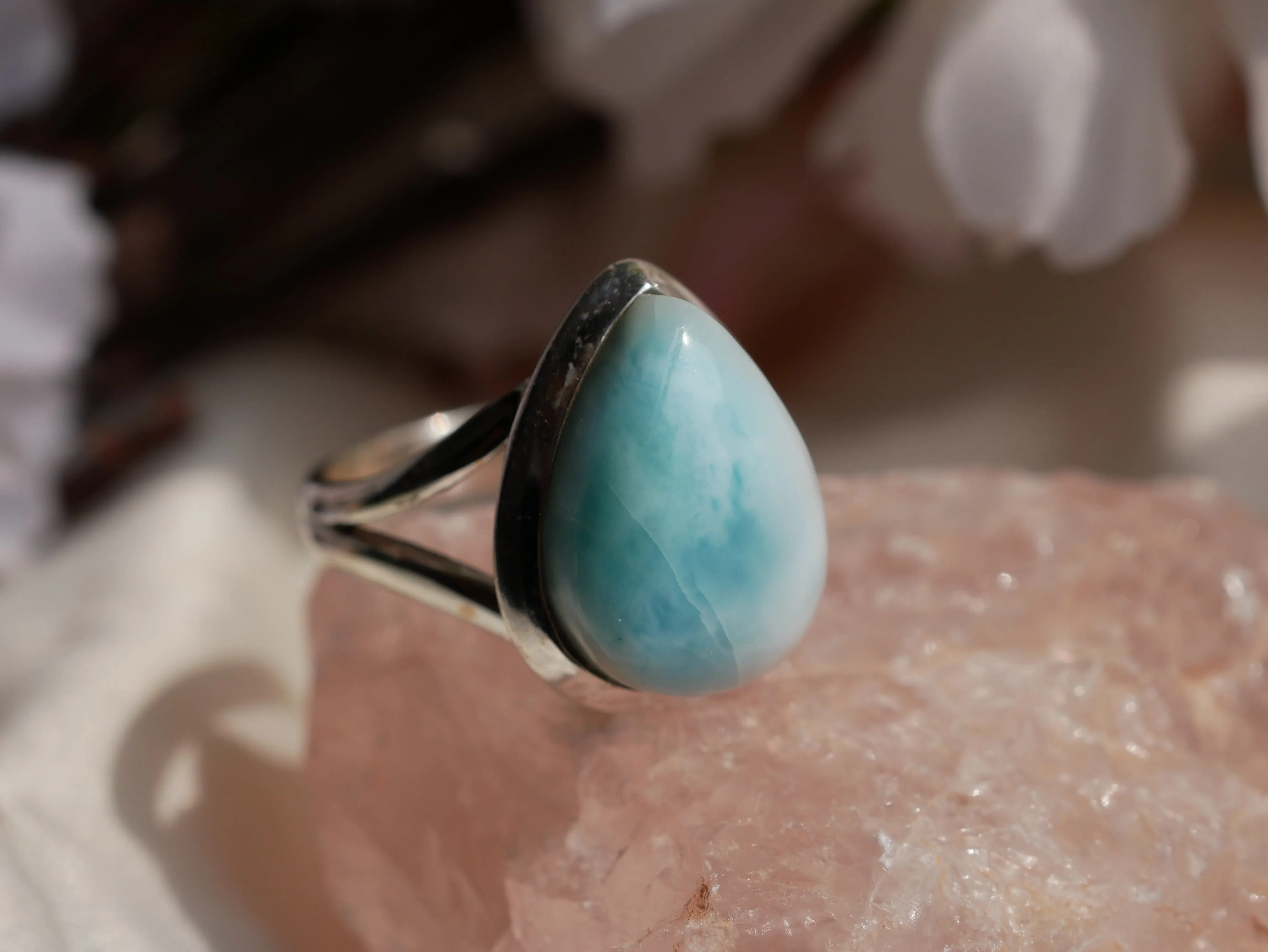 Larimar Ariel Ring - Teardrop (Double Band)