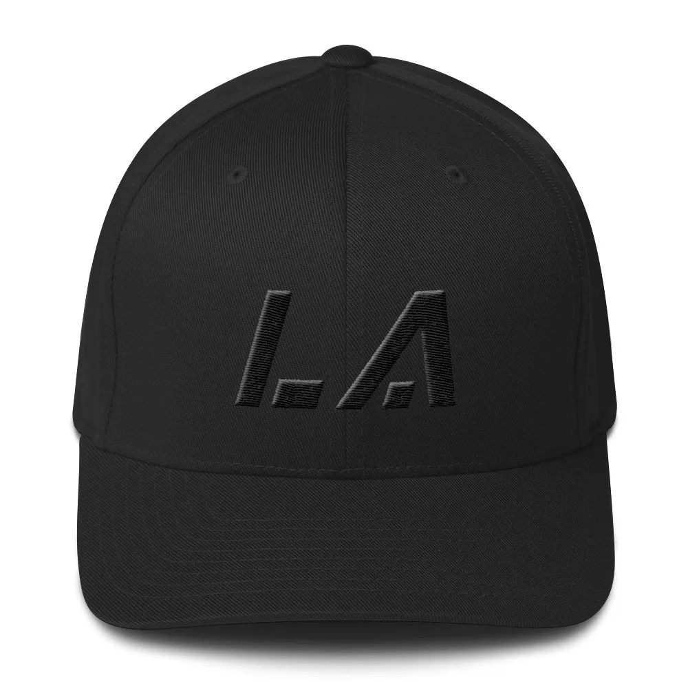 Louisiana - Structured Twill Cap - Black Embroidery - LA - Many Hat Color Options Available