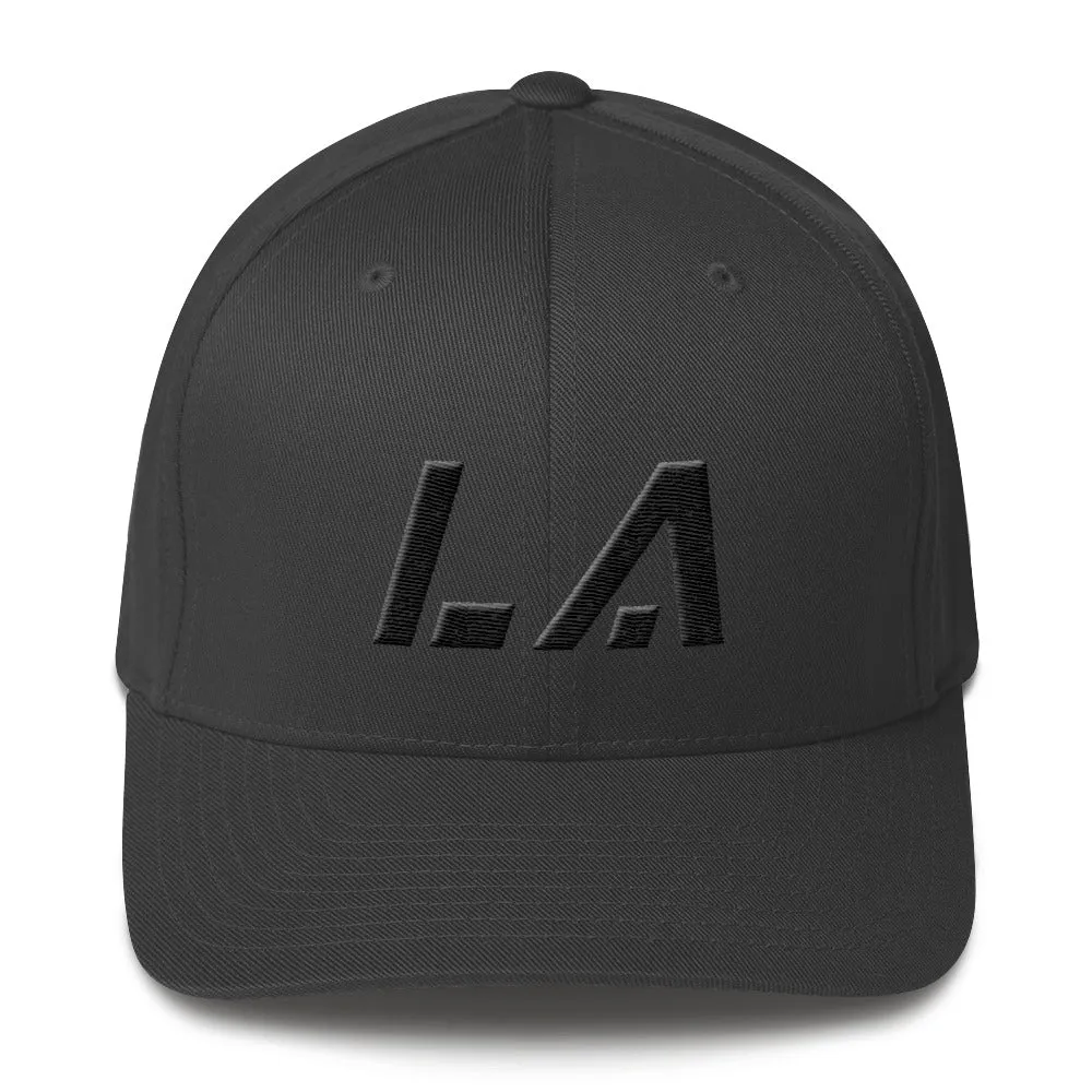 Louisiana - Structured Twill Cap - Black Embroidery - LA - Many Hat Color Options Available