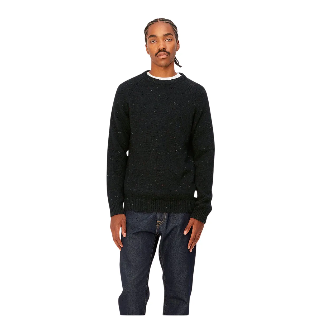 Maglione Uomo Carhartt WIP Anglistic Sweater Nero