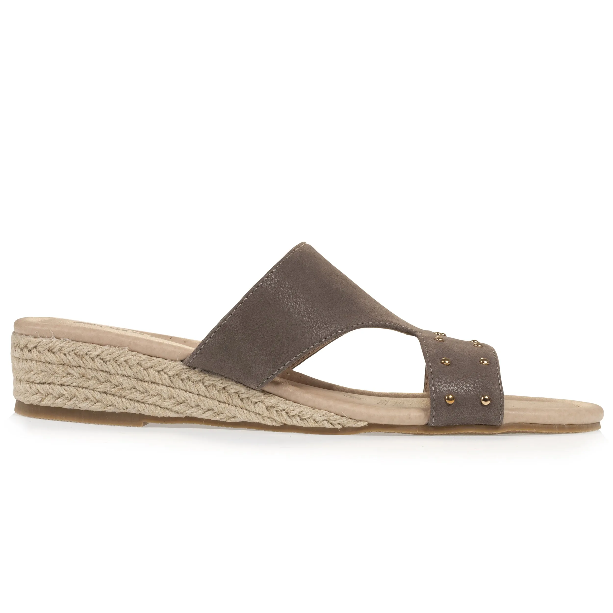 Mules Femme cloutées Talon Taupe