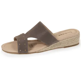 Mules Femme cloutées Talon Taupe