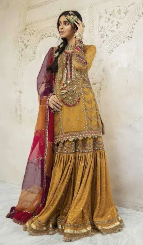 Mustard Haldi Party Wear Sharara Dress