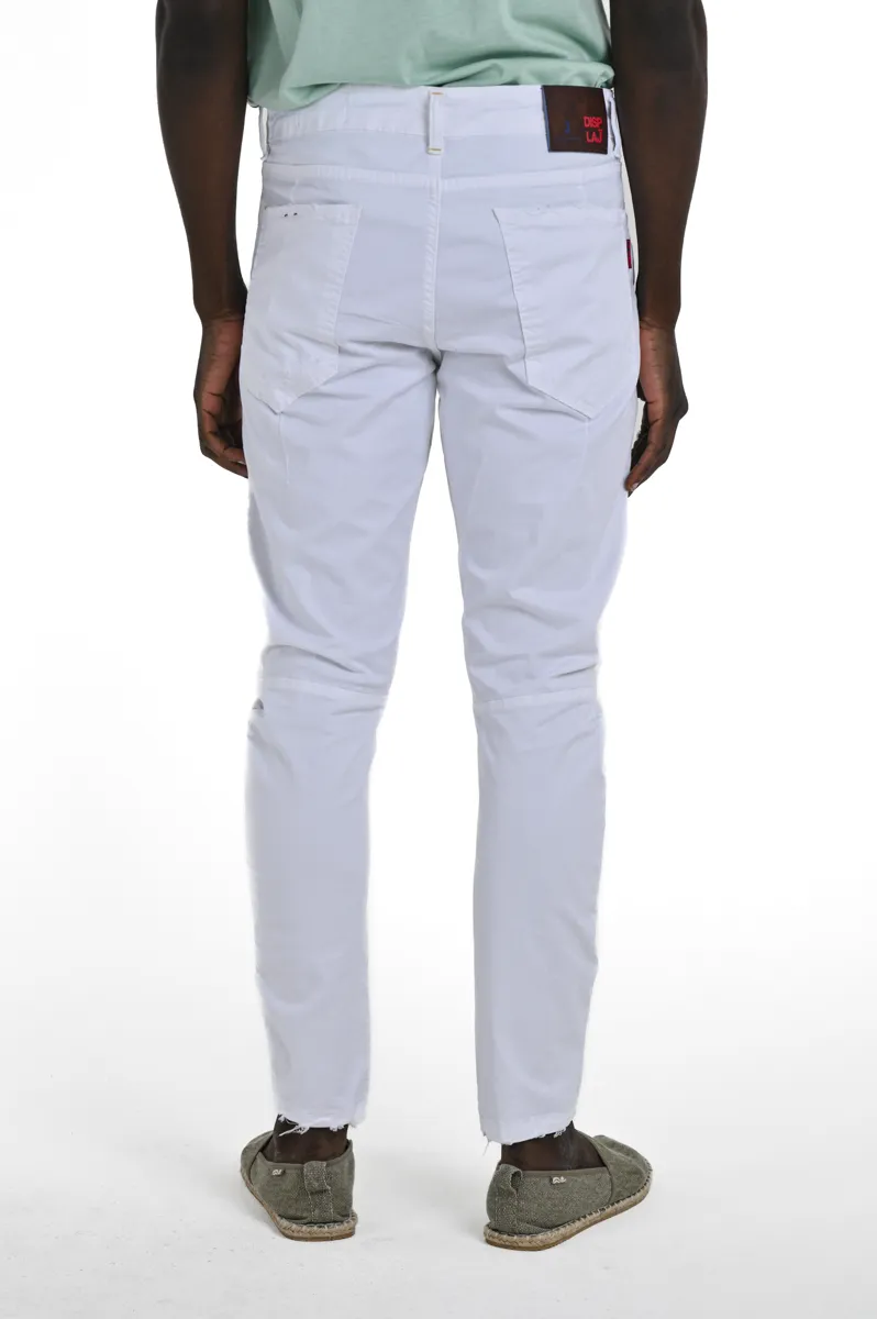 Pantaloni in cotone tapered Kron AM3 Bianco SS24