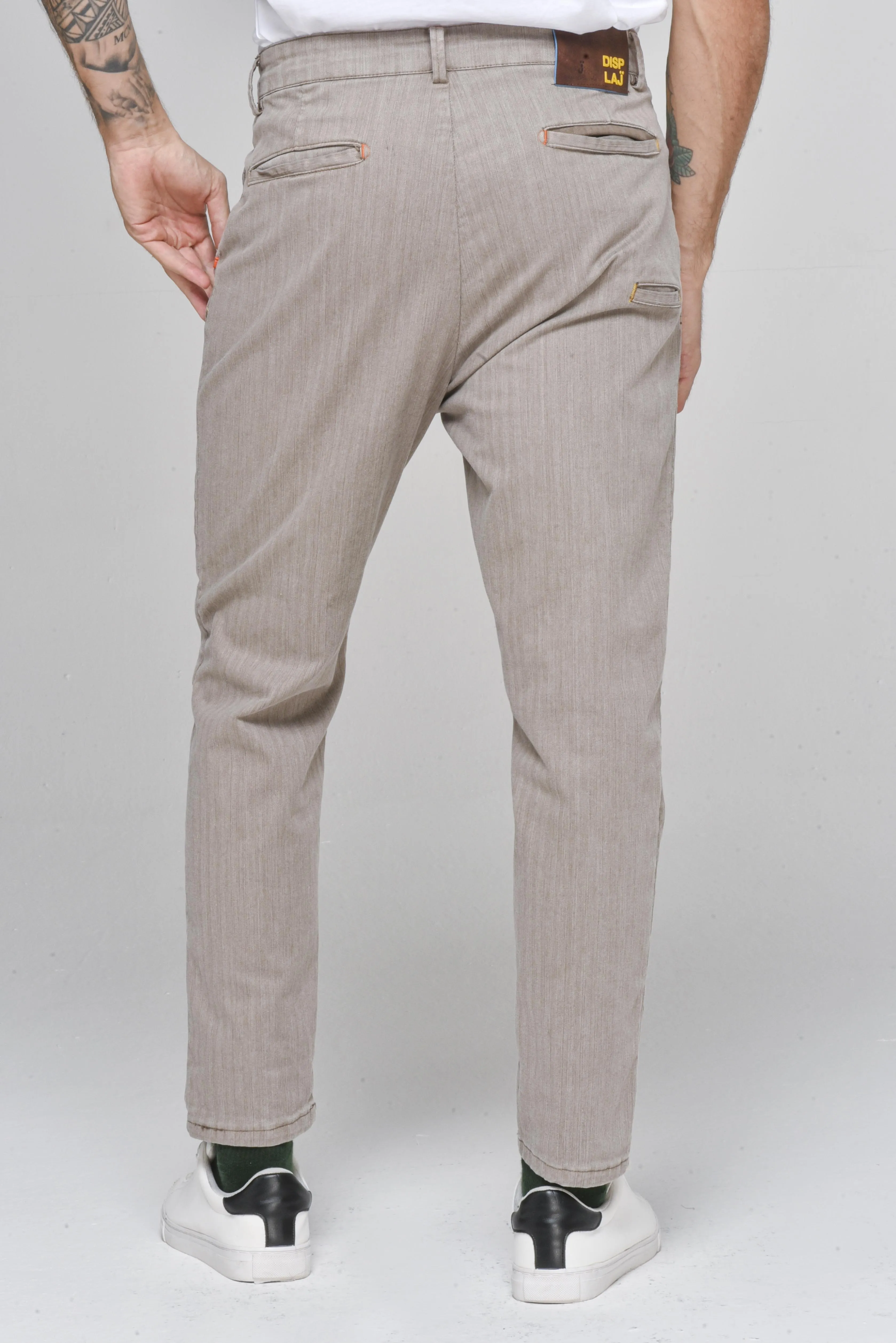 Pantaloni in cotone tapered New Private Balbao fango FW22/23