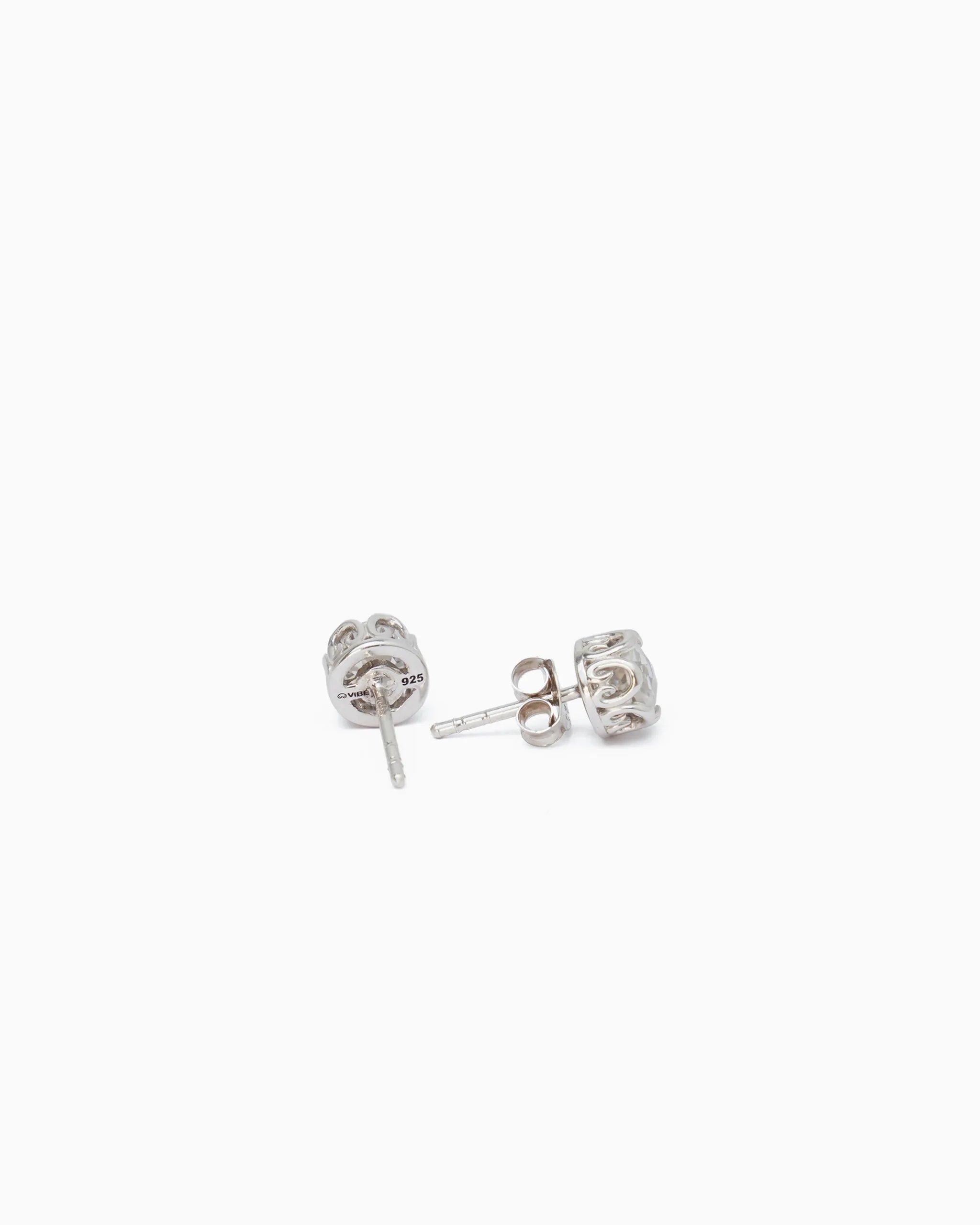 Princess Petroglyph Stone Studs - White Zircon