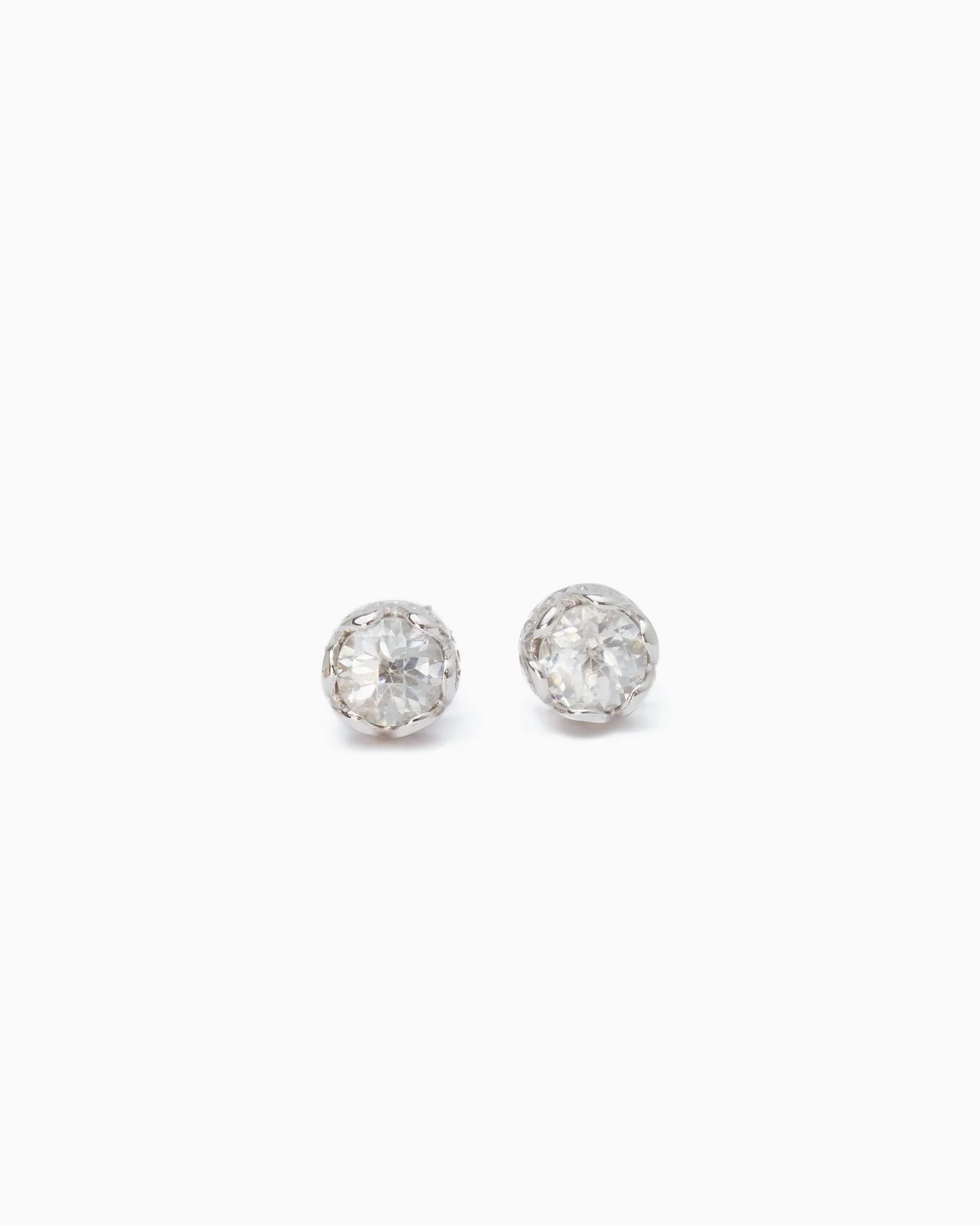 Princess Petroglyph Stone Studs - White Zircon