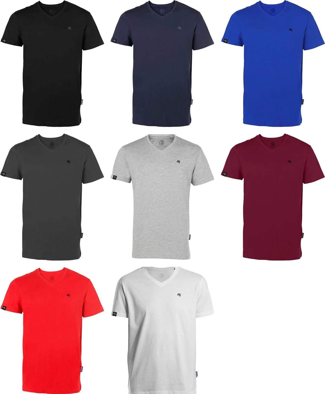 RMH 0102 ― Herren Luxury Bio-Baumwolle V-Neck T-Shirt - Heather Melange Grau