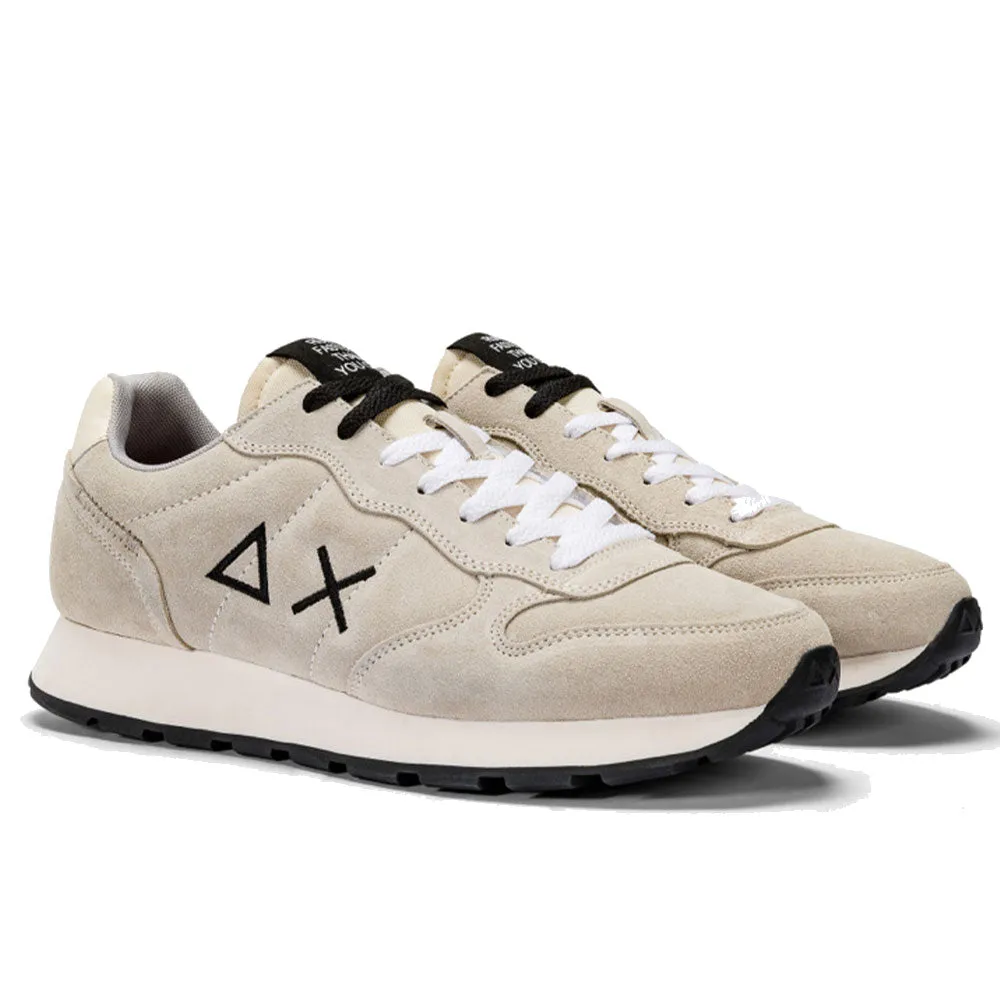 Scarpe Uomo Sun68 Sneakers Tom Suede Bianco Panna - Z43106